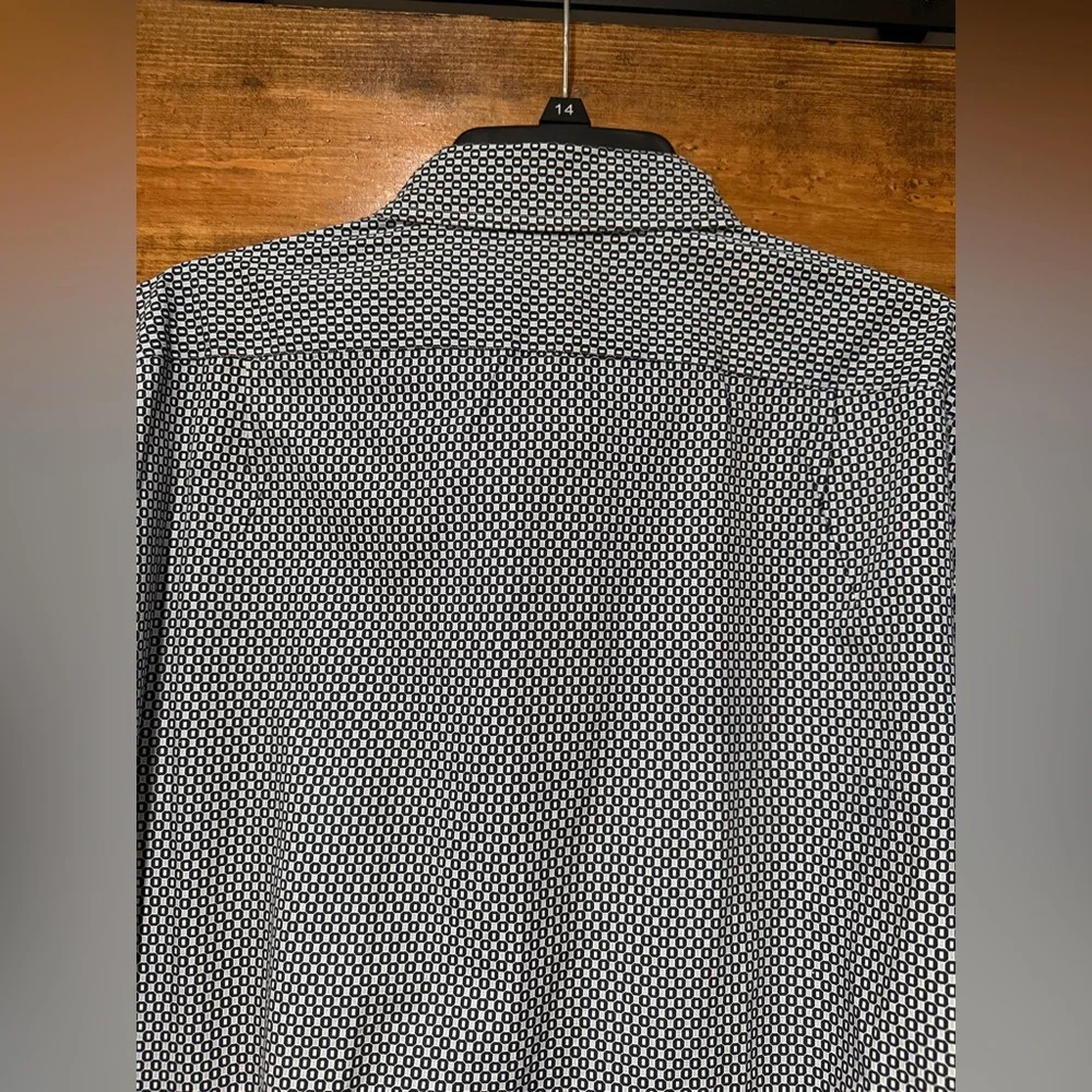 J. Crew Button Down Dress Shirt Black Gray Size XL 17 1/2 -‎ 18 100% cotton